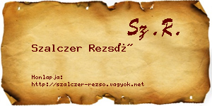 Szalczer Rezső névjegykártya